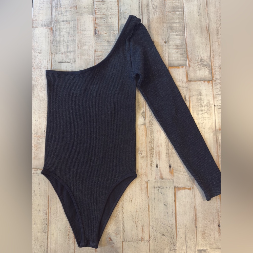 Zara Black One-Shoulder Bodysuit